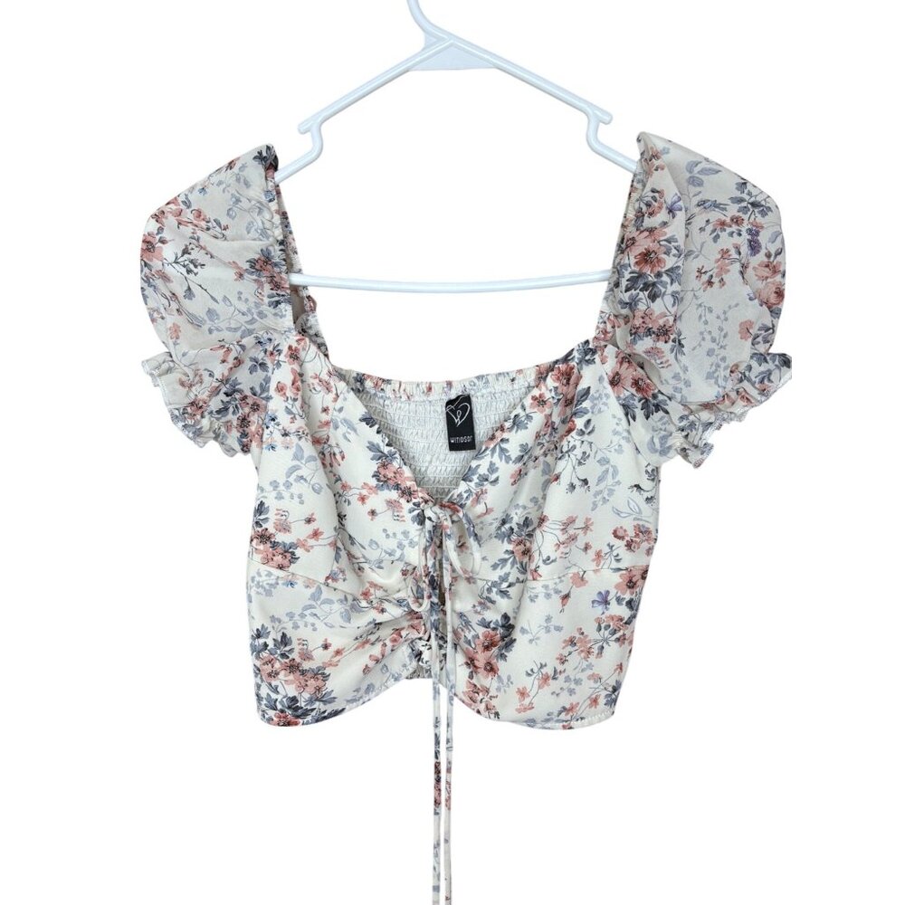 Corset Milkmaid Octoberfest Crop Top Tie Detail Puff Sleeve Sz Medium Coquette